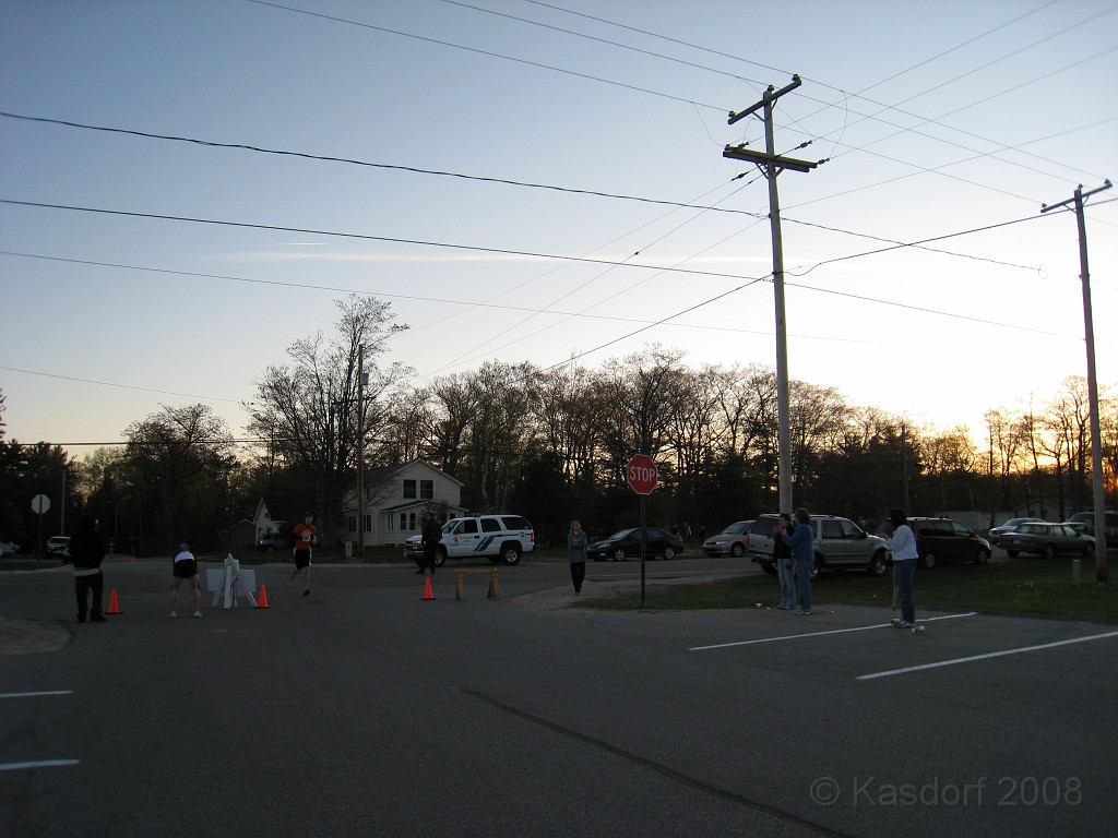 Mackinaw Island Area May 2008 0061.jpg - The finish line area, the sun just beginning to peek out over the horizon.